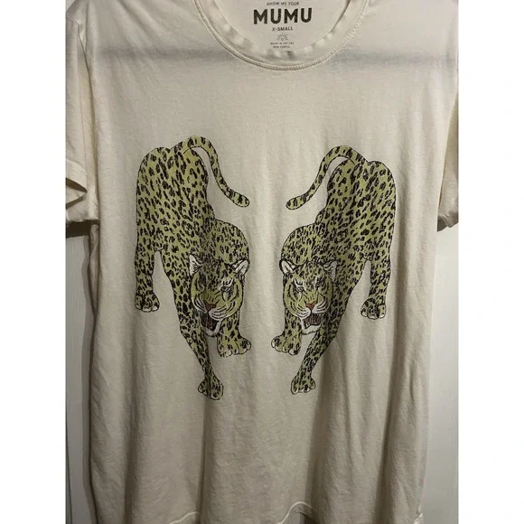 Show Me Your Mumu XS Short Sleeve Dancing Leopard Graphic T Shirt Organic Cotton - Picture 5 of 9